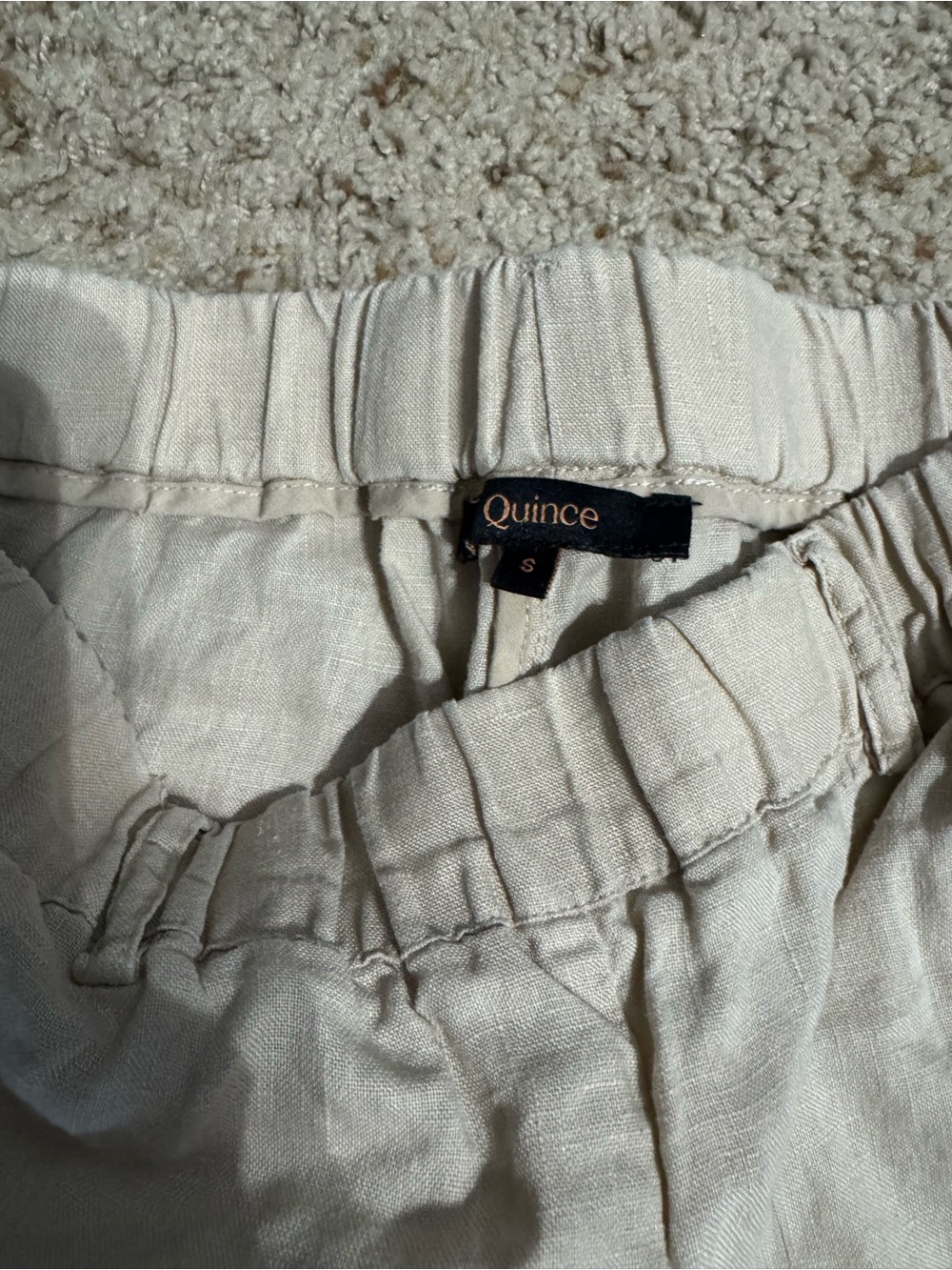 Quince Women’s cropped linen pants in color “flax”. - Picture 3 of 3